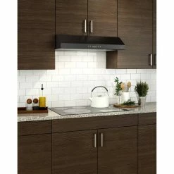 New 🔥 Broan Glacier 19-5/8 x 6 x 30 x 3-1/4 x 10 in. 400 cfm Wall Range Hood in Black ✨ -Monogram Sales Query 357